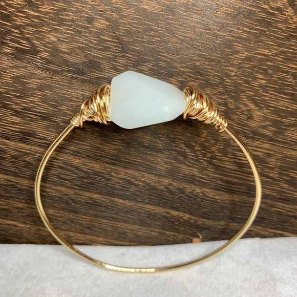 Natural moonstone gemstone bangle bracelet - Picture 1 of 5